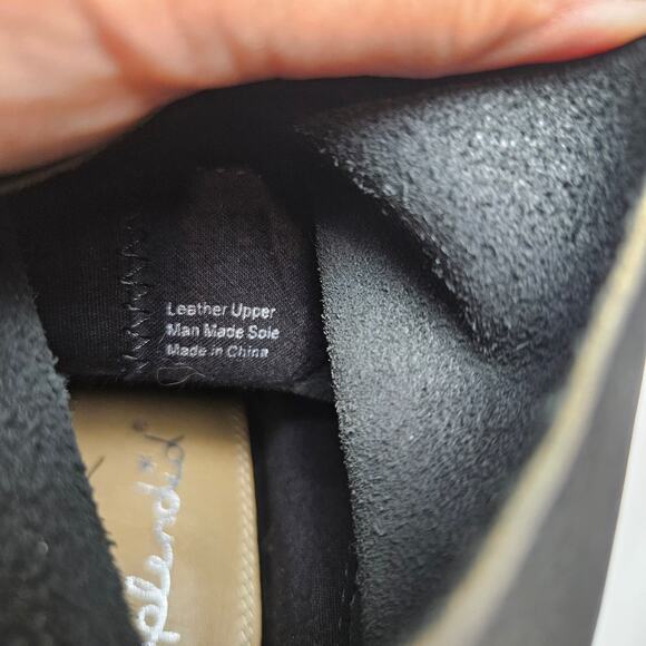 Splendid‎ Leather Stacked Heeled Booties 8 Black Boots Square Toe - Picture 8 of 11